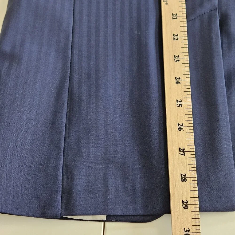 Zara Man Blazer Men US 40 Blue Stripe Wool Blend Lined Single Breasted 2B Vented
